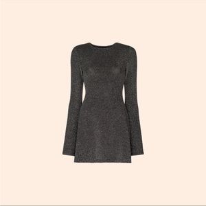 Reformation Riley Dress (Silver Sparkle)